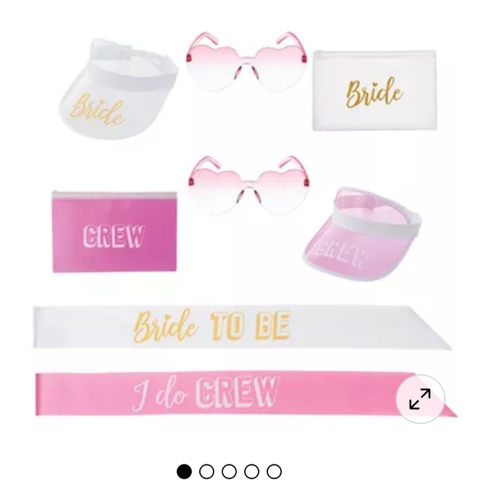 Bachelorette Party Kit - Pink and White Sashes & Accessories